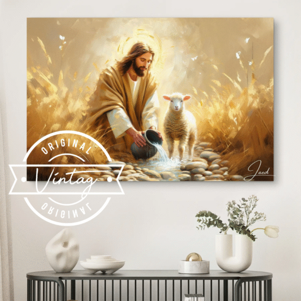 cuadro pintado del buen pastor