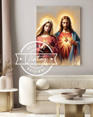 cuadro de los sagrados corazones de jesus y maria