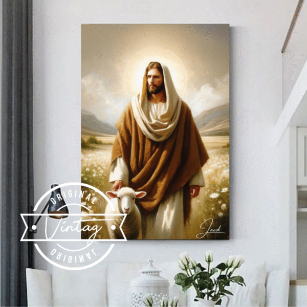 18 (1) cuadro del buen pastor en paisaje