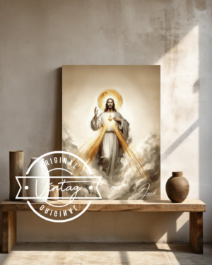 Cuadro de la divina misericordia tonos beige