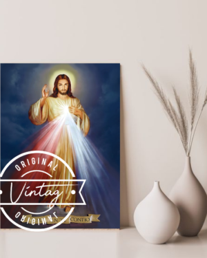 Cuadro pintado divina misericordia tradicional