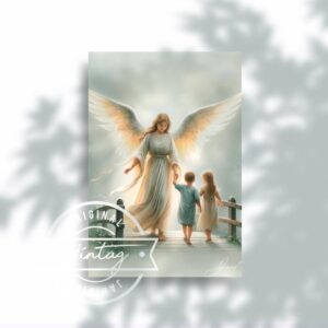 Ángel de luz divina en el camino