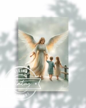 Ángel de luz divina en el camino
