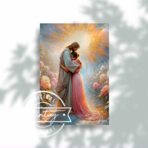 Abrazo celestial: Luz y consuelo