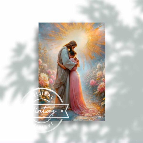 Abrazo celestial: Luz y consuelo