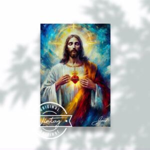 Sagrado Corazón en Trazos de Luz y Color