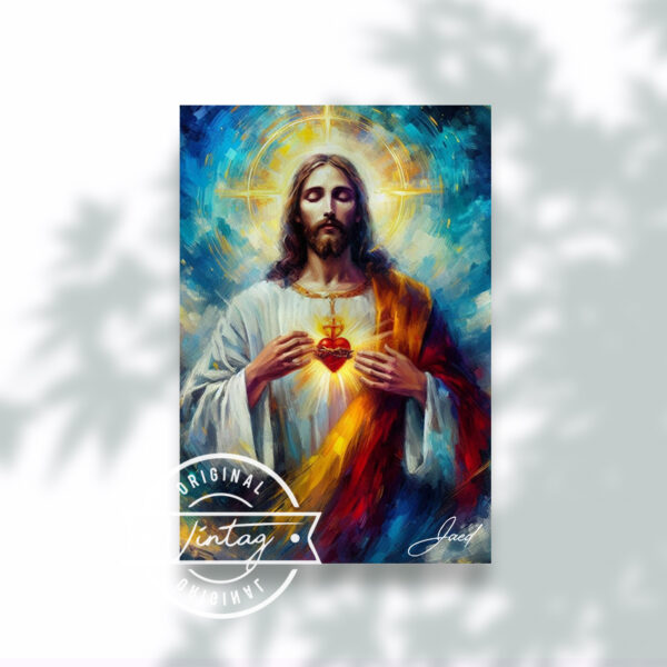 Sagrado Corazón en Trazos de Luz y Color