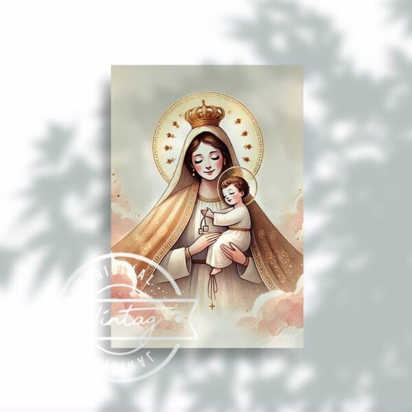 Ternura en la Virgen del Carmen y el Niño Jesús