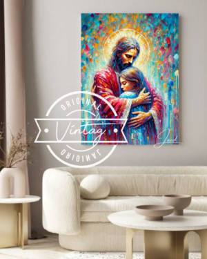 cuadro de jesus abrazando a una mujer