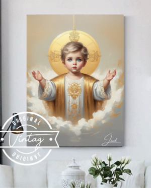Obra del niño dios con dorado