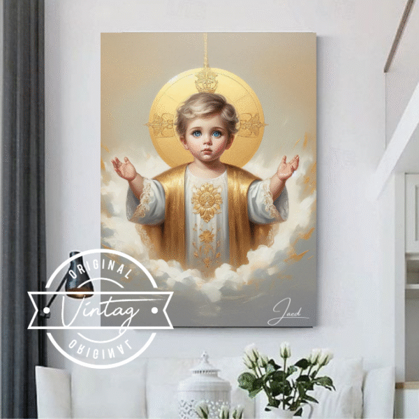 Obra del niño dios con dorado