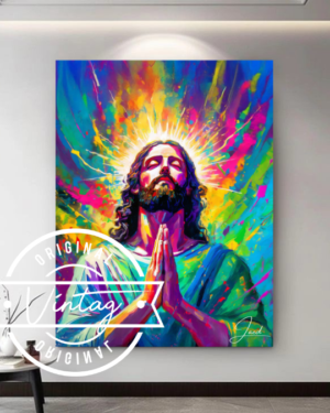 cuadro de jesus orando estilo contemporaneo