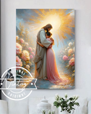 jesus abrazando a una mujer cuadro