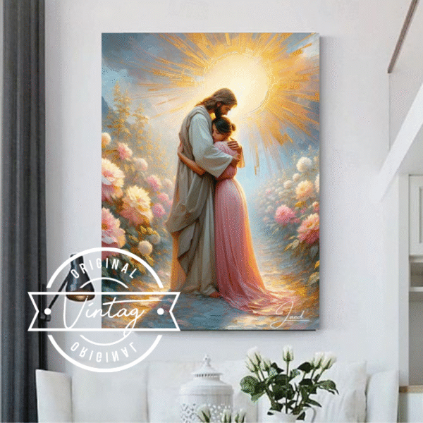 jesus abrazando a una mujer cuadro