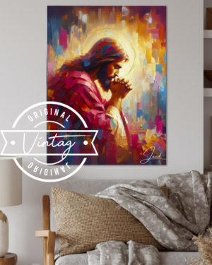 Jesus meditando cuadro en oleo