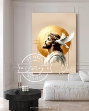 cuadro de jesus y el espiritu santo de perfil