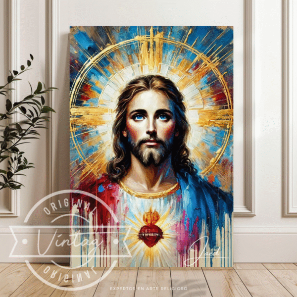 5 (3) cuadro sagrado corazon colorido