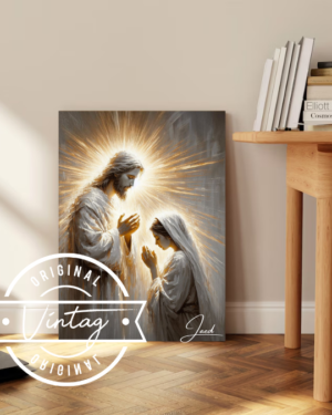 Cuadro religioso de jesus con una mujer