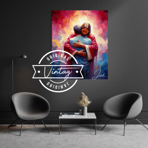 Jesus abrazando a un hombre cuadro