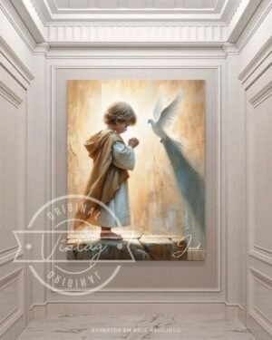 cuadro del niño dios con el espiritu santo