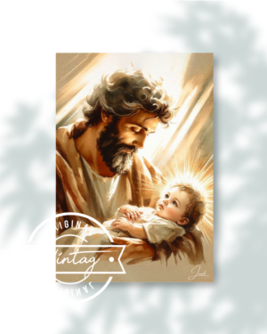 San José con el Niño Jesús: Luz Divina