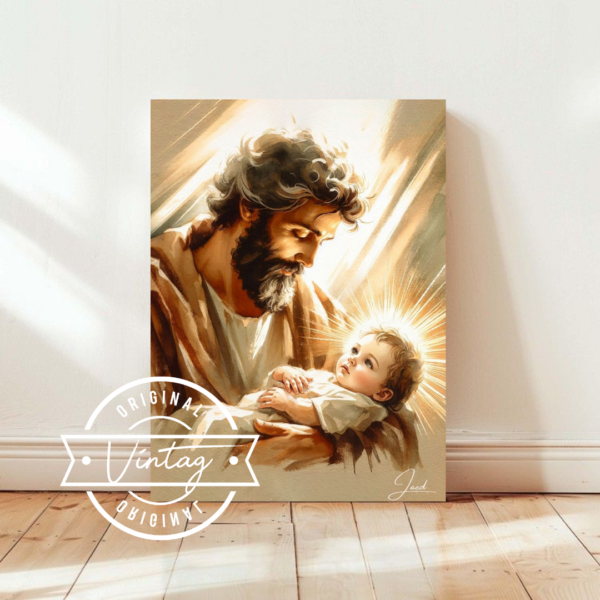 San José con el Niño Jesús: Luz Divina