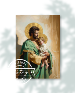 San José con el Niño Jesús: Amor que Protege