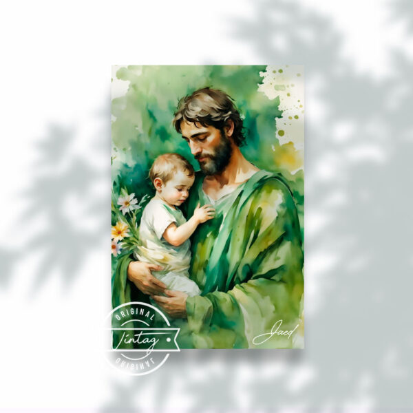 San José con el Niño Jesús: Esperanza y Vida