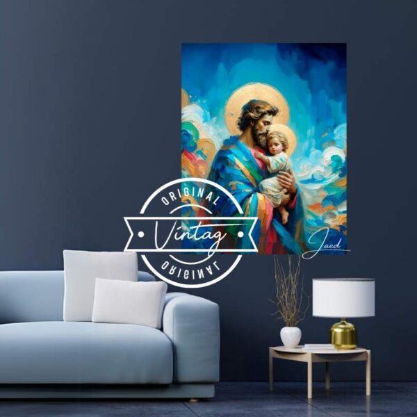 San José con el Niño Jesús: Fe Celestial