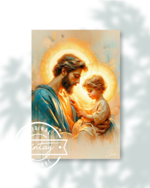 San José con el Niño Jesús: Luz Divina del Padre