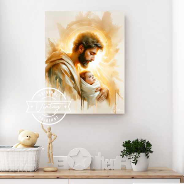 San José con el Niño Jesús: Luz del Hogar