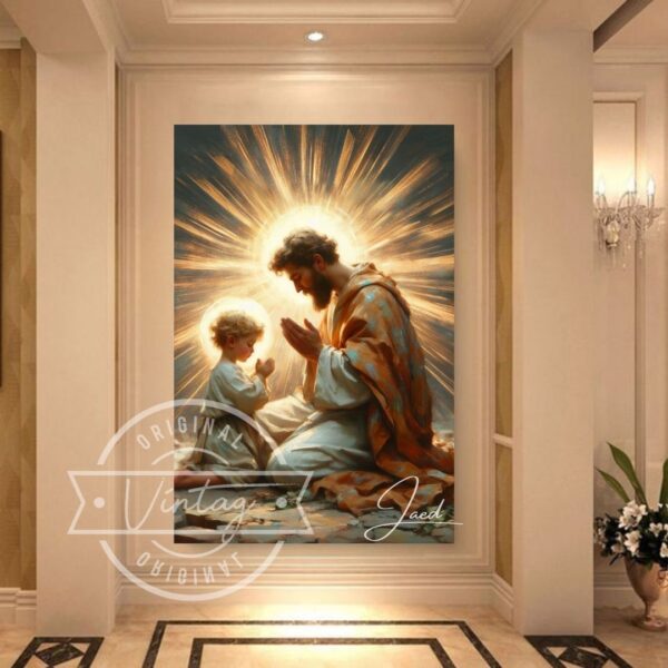 San José con el Niño Jesús: Oración y Devoción