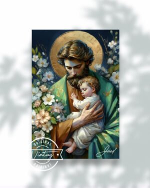 San José con el Niño Jesús: Protector del Hogar