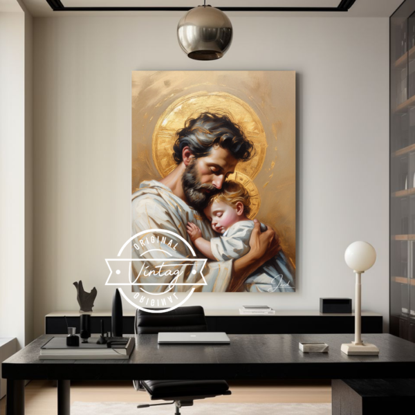 San José con el Niño Jesús: Refugio de Amor