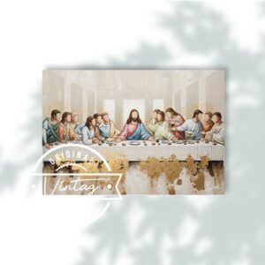 La Última Cena Minimalista Dorada
