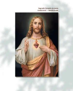 Sagrado Corazón de Jesús tradicional — Bendiciendo