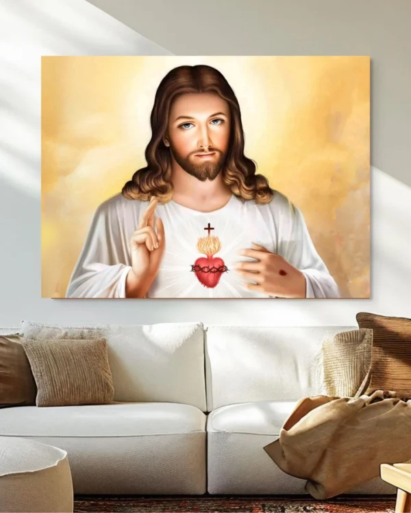 Sagrado Corazón de Jesús — Tradicional en luz dorada