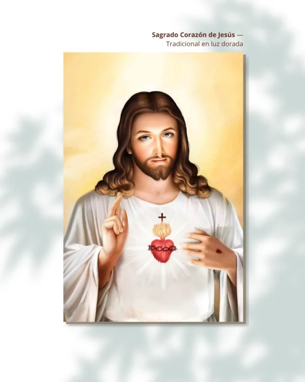 Sagrado Corazón de Jesús — Tradicional en luz dorada