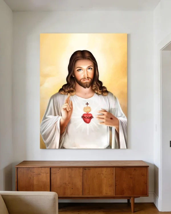 Sagrado Corazón de Jesús — Tradicional en luz dorada