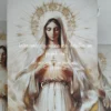 virgen-de-fatima-abrazo-de-luz-detalle-01 Cuadro moderno de la Virgen de Fátima — Abrazo de luz