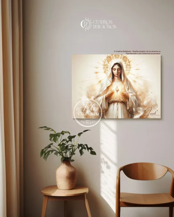 virgen-de-fatima-abrazo-de-luz-horizontal Cuadro moderno de la Virgen de Fátima — Abrazo de luz