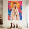 Cuadro abstracto de la Virgen de Fátima — Alegría de creer