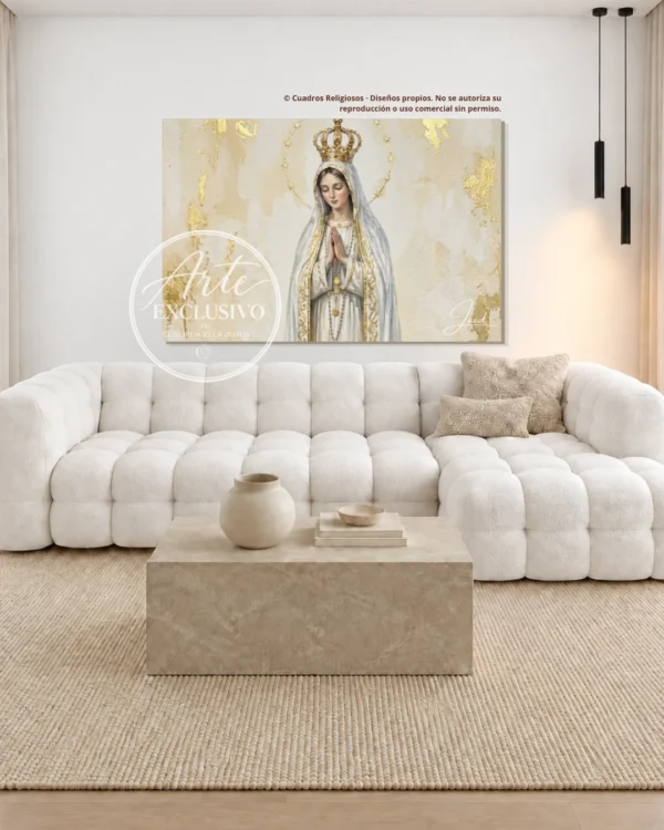 Cuadro de la Virgen de Fátima para sala — Bajo tu mirada