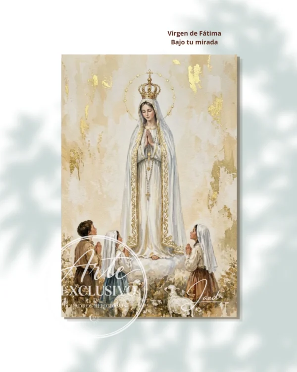 Cuadro de la Virgen de Fátima para sala — Bajo tu mirada