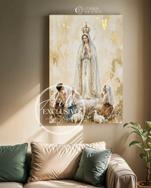 Cuadro de la Virgen de Fátima para sala — Bajo tu mirada