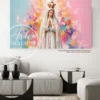 Cuadro abstracto de la Virgen de Fátima — Colores de esperanza