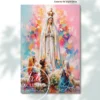 Cuadro abstracto de la Virgen de Fátima — Colores de esperanza