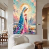 Cuadro abstracto de la Virgen de Fátima — Donde florece la fe