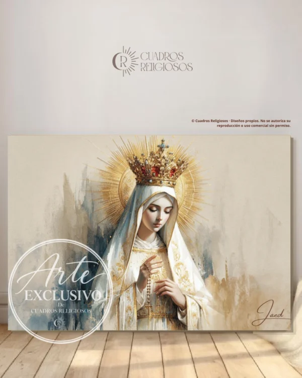 Cuadro de la Virgen de Fátima para sala — El silencio de María