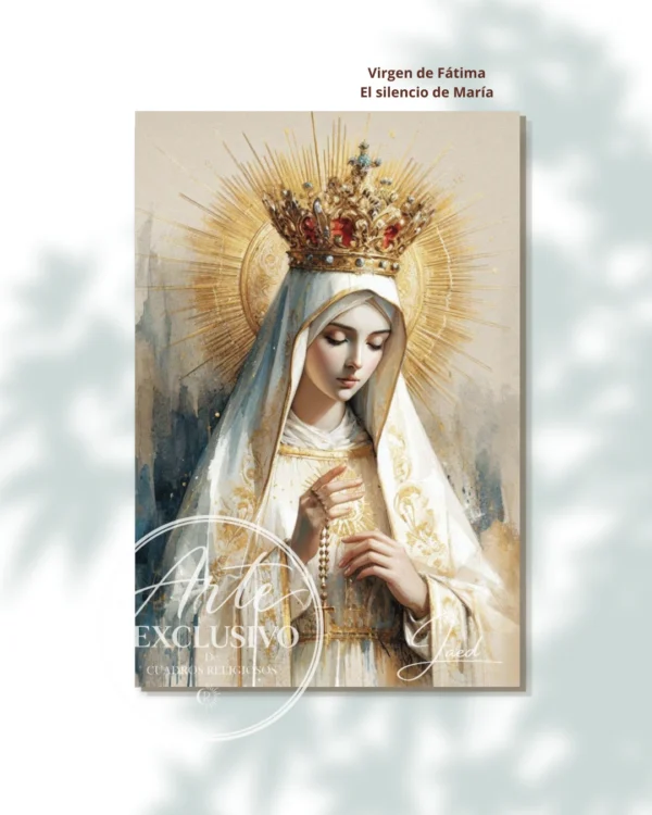 Cuadro de la Virgen de Fátima para sala — El silencio de María